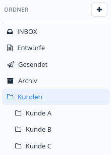 Anlegen eines Unterordners innerhalb der Ordnerstruktur des Postfachs